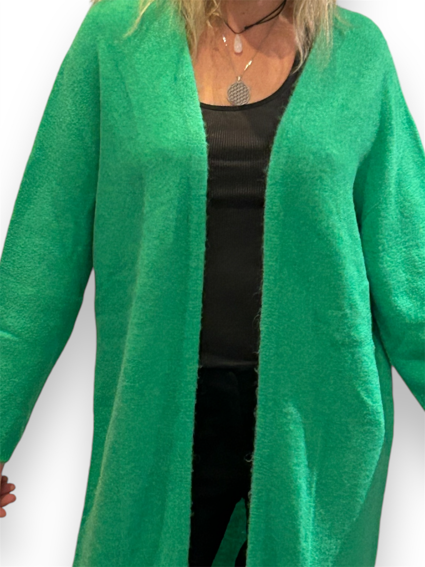 Cardigan vert en alpaga & laine - NAÏS💚