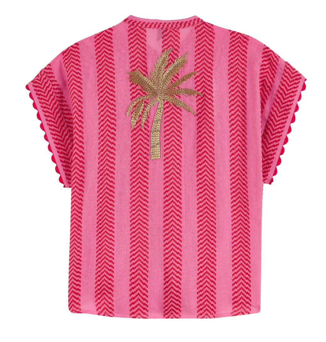 Chemise rose brodée EKKO - WILD💘