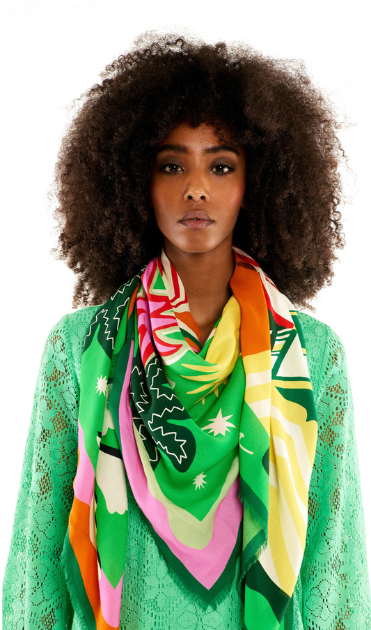 💚Foulard vert “Chachacha" XL - WILD