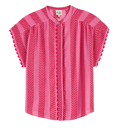 Chemise rose brodée EKKO - WILD💘