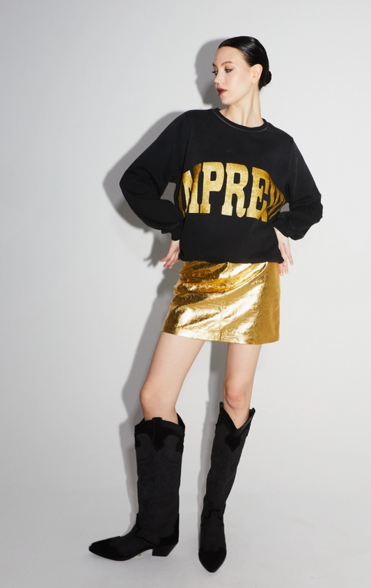 Sweat shirt noir et doré - IMPREVU 🖤