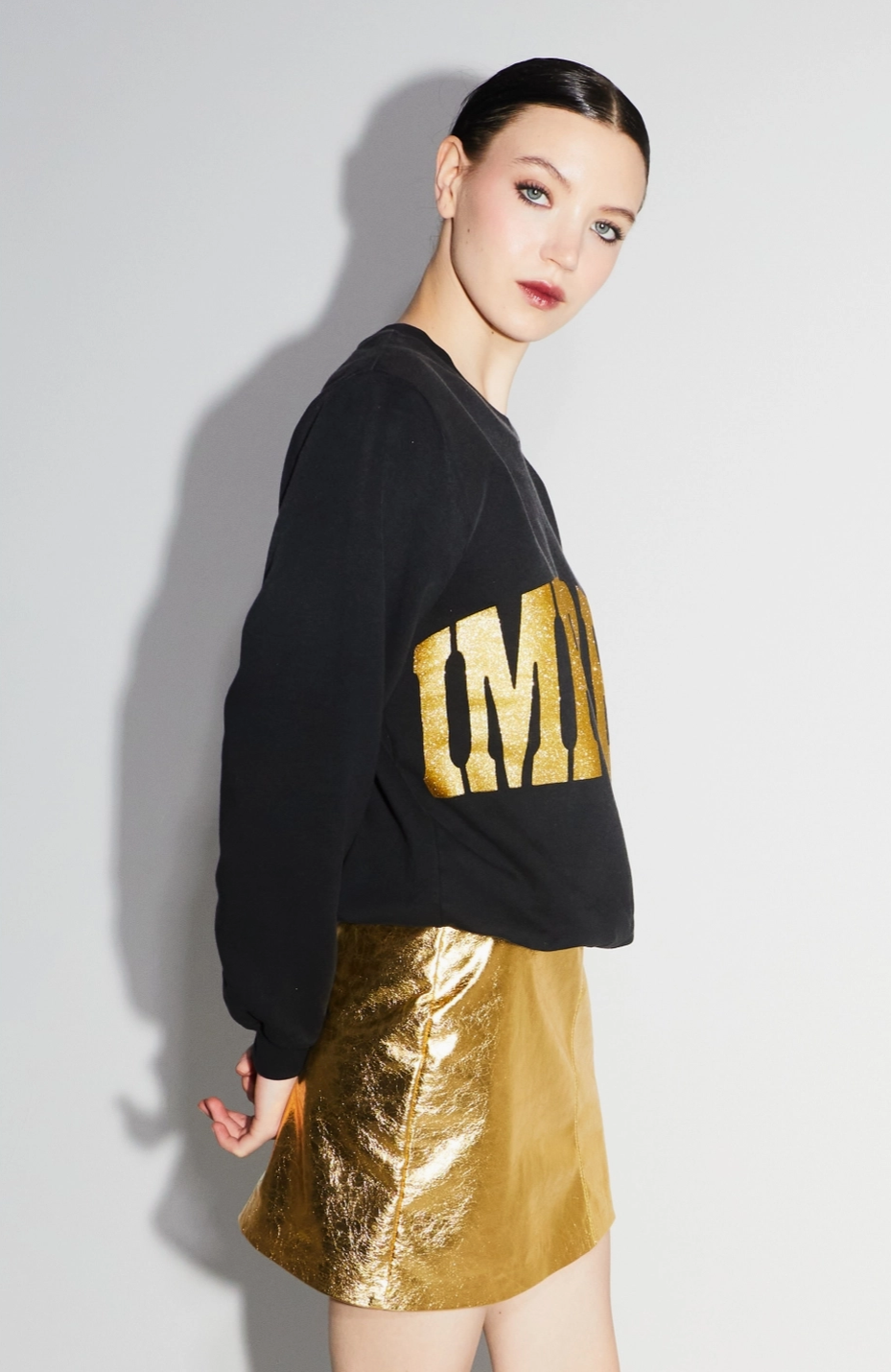Sweat shirt noir et doré - IMPREVU 🖤