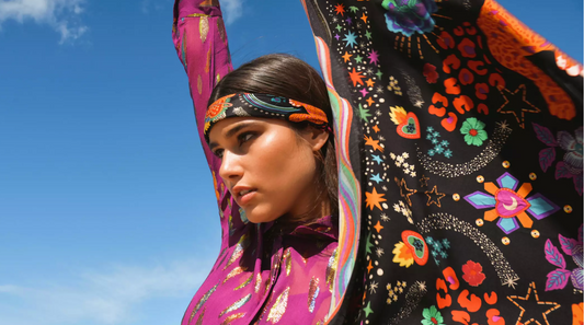 Foulard CRAZY WORLD noir _ Wild 🖤🧡💖💜