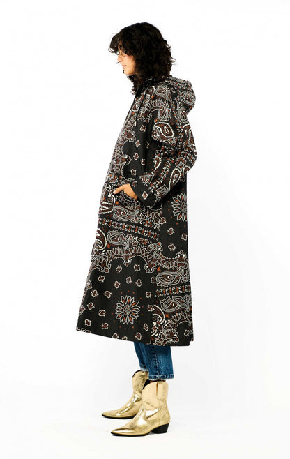 impermeable  SILVE wild devant noir capuche coupe vent cote